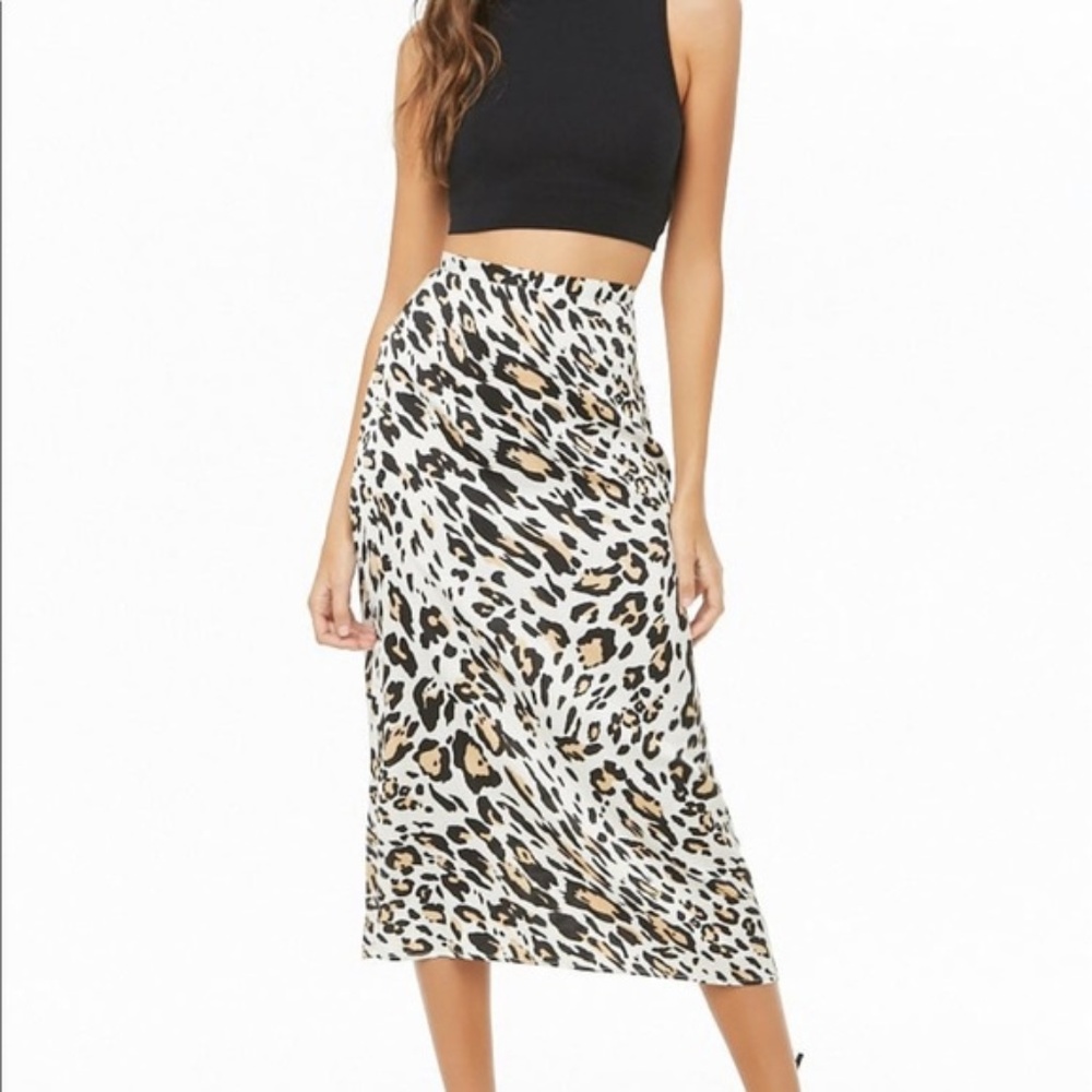 NWT Leopard Midi Skirt